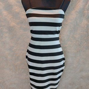 Express Women's Black and White Stripped Shift Siz 0